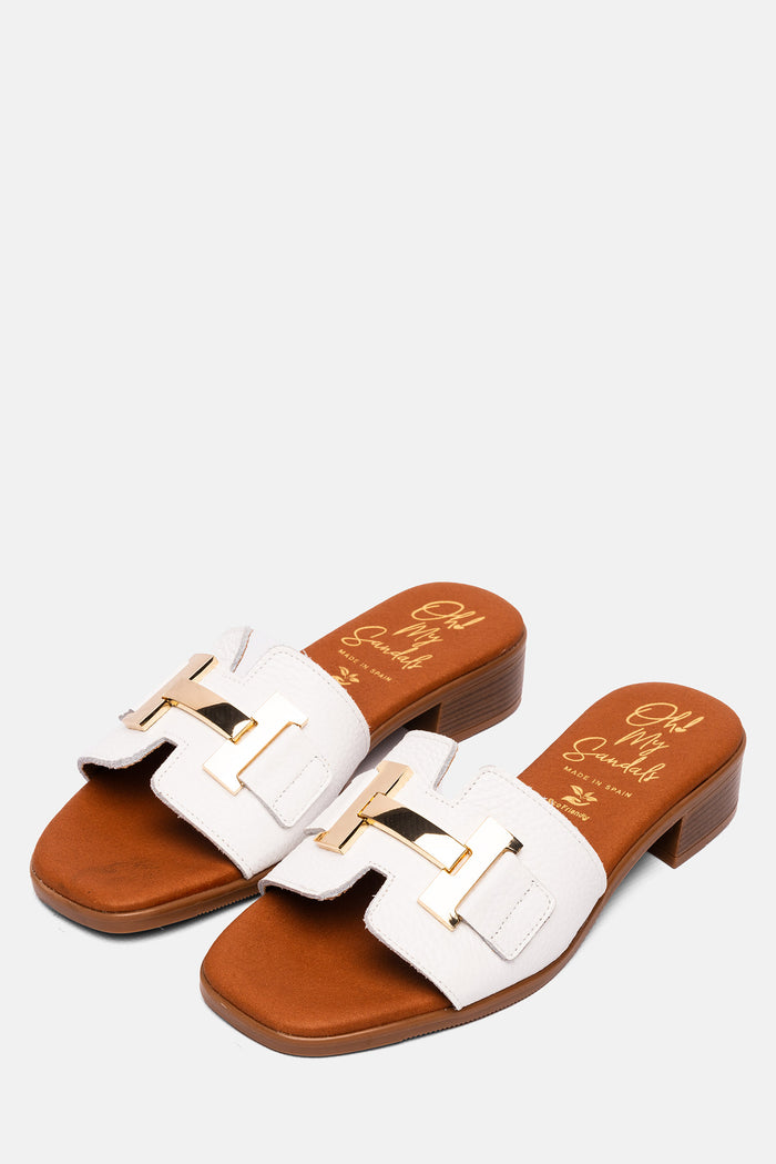 oh my sandals Sandalia Mujer Piel Kamala Blanco Promoción trimestral