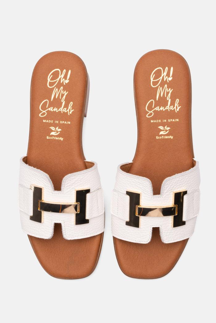 oh my sandals Sandalia Mujer Piel Kamala Blanco Promoción trimestral