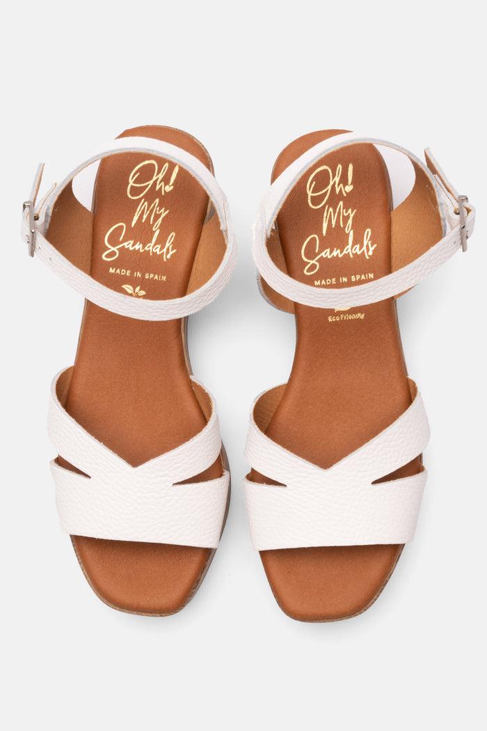 oh my sandals Sandalia Mujer Piel Pamela Blanco Grandes descuentos