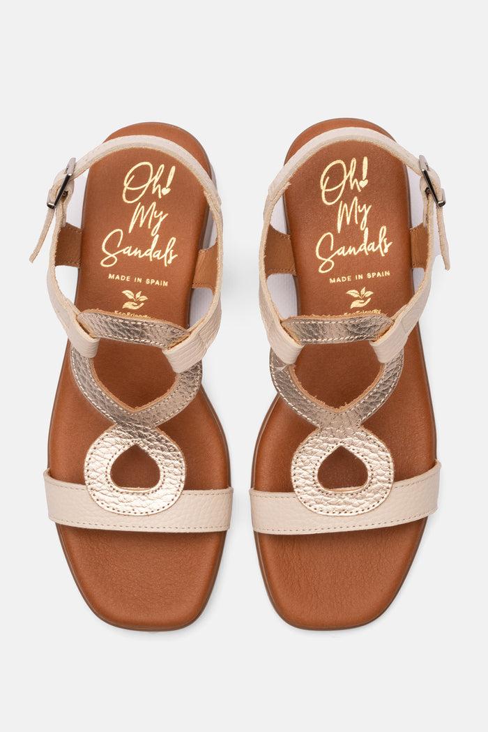 oh my sandals Sandalia Mujer Piel Leila Hielo Liquidación