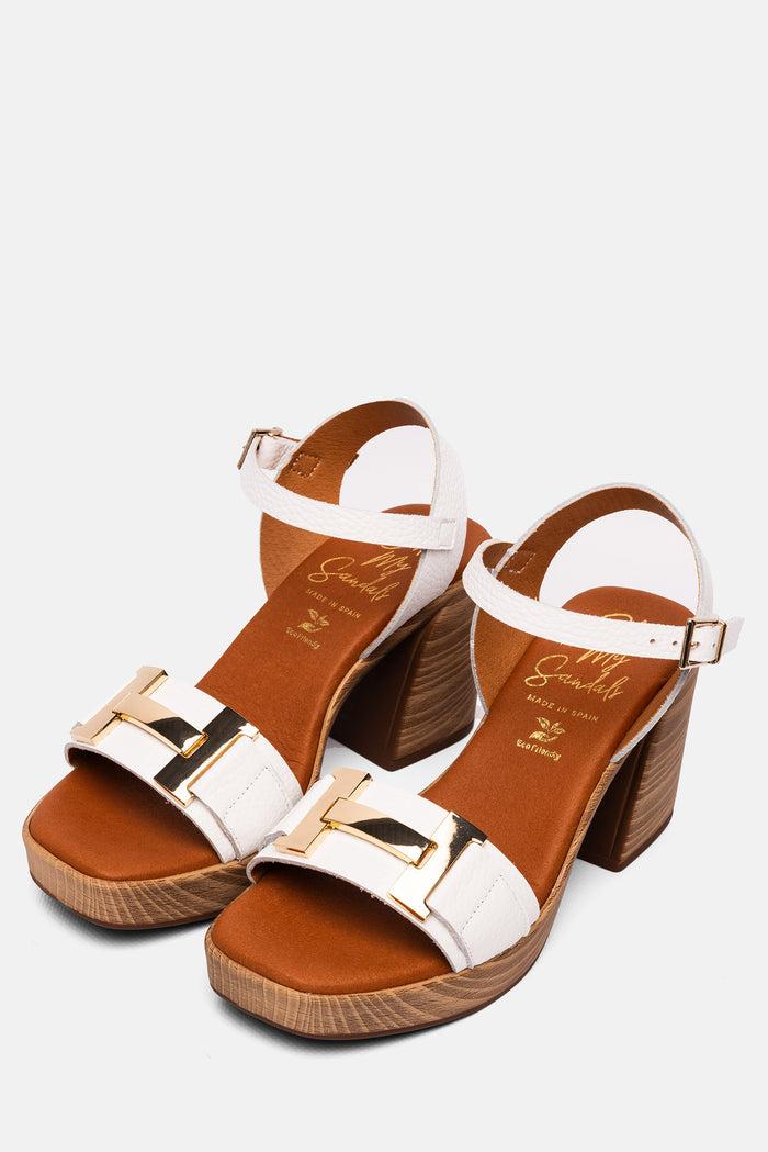 oh my sandals Sandalia Mujer Piel Rosalía Blanco Envío internacional gratuito