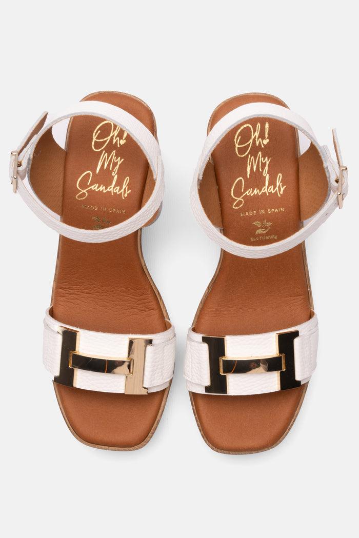 oh my sandals Sandalia Mujer Piel Rosalía Blanco Envío internacional gratuito