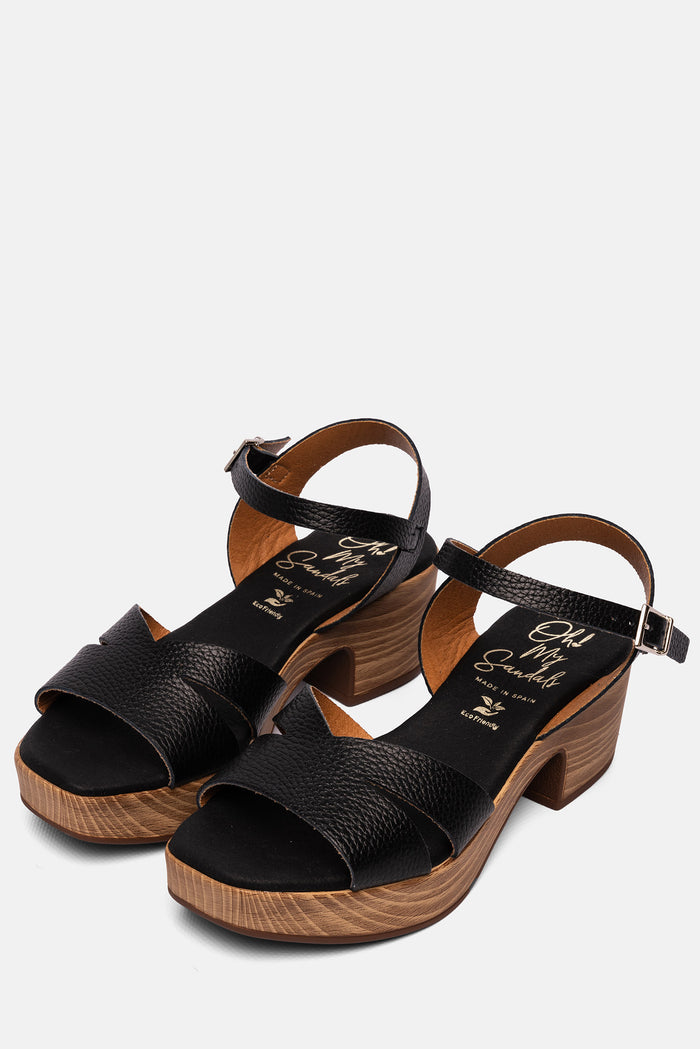 oh my sandals Sandalia Mujer Piel Pamela Negro Ahorra y exporta