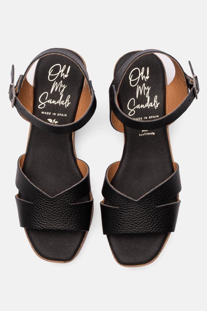 oh my sandals Sandalia Mujer Piel Pamela Negro Ahorra y exporta