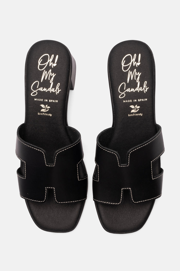 oh my sandals Sandalia Mujer Piel Nancy Negro En oferta