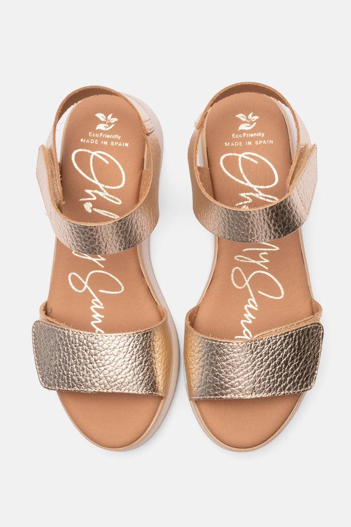 oh my sandals Sandalia Mujer Piel Selene Champán Oferta exclusiva