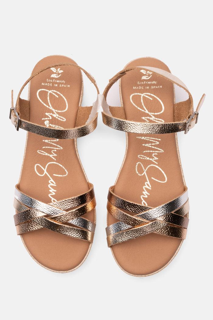 oh my sandals Sandalia Mujer Piel Zara Champán Ofertas especiales