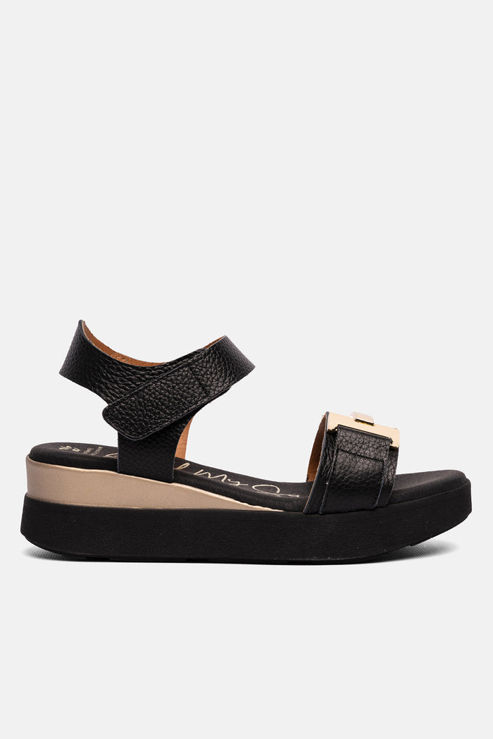 oh my sandals Sandalia Mujer Piel Vega Negro Precio ultrabajo