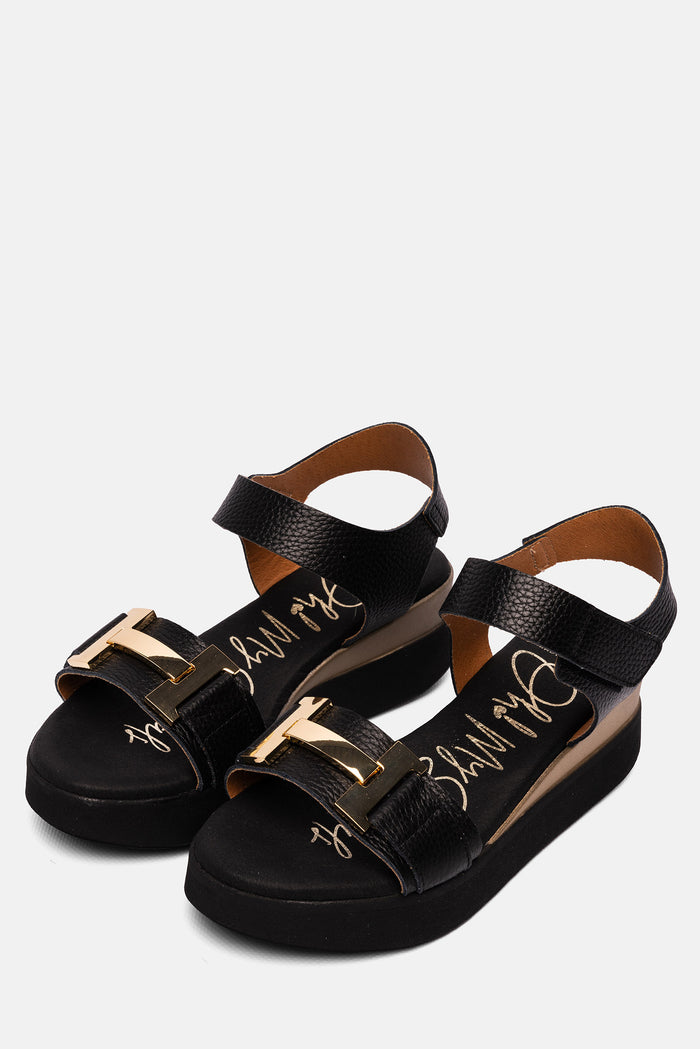 oh my sandals Sandalia Mujer Piel Vega Negro Precio ultrabajo