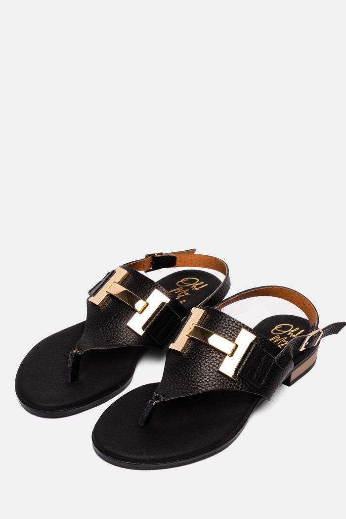oh my sandals Sandalia Mujer Piel Gisela Negro Venta caliente