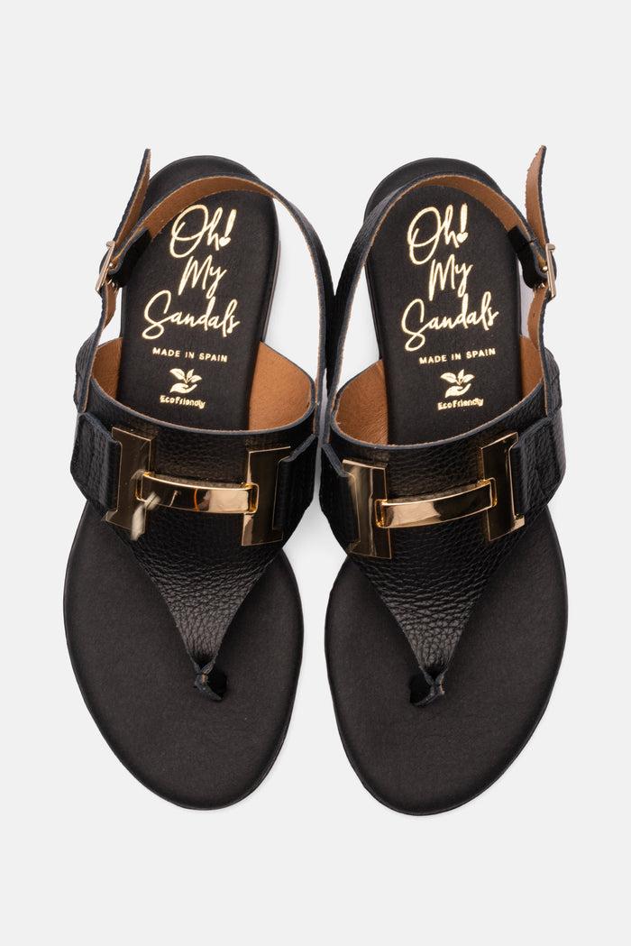 oh my sandals Sandalia Mujer Piel Gisela Negro Venta caliente