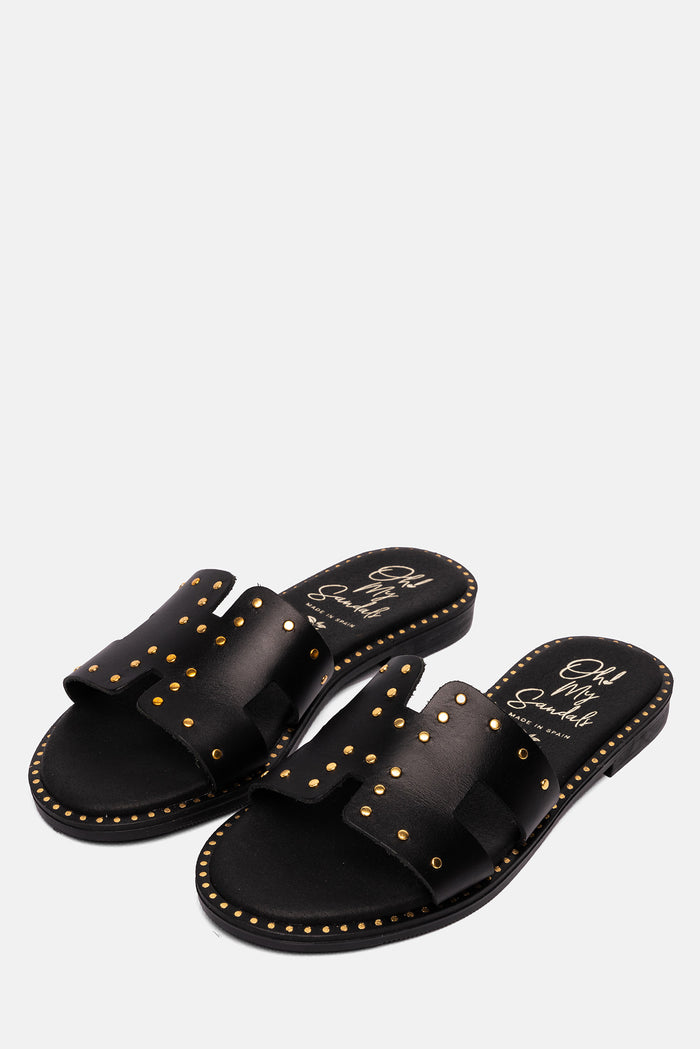 oh my sandals Sandalia Mujer Piel Erika Negro Rebajas baratas