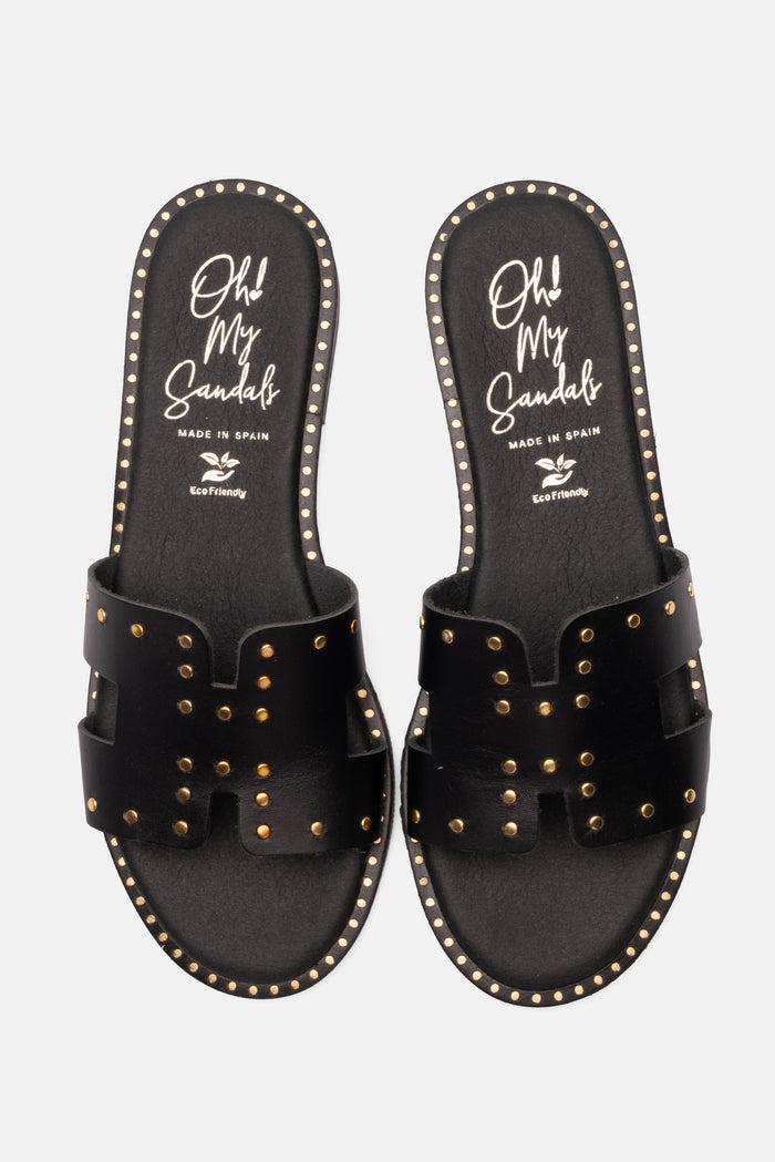 oh my sandals Sandalia Mujer Piel Erika Negro Rebajas baratas