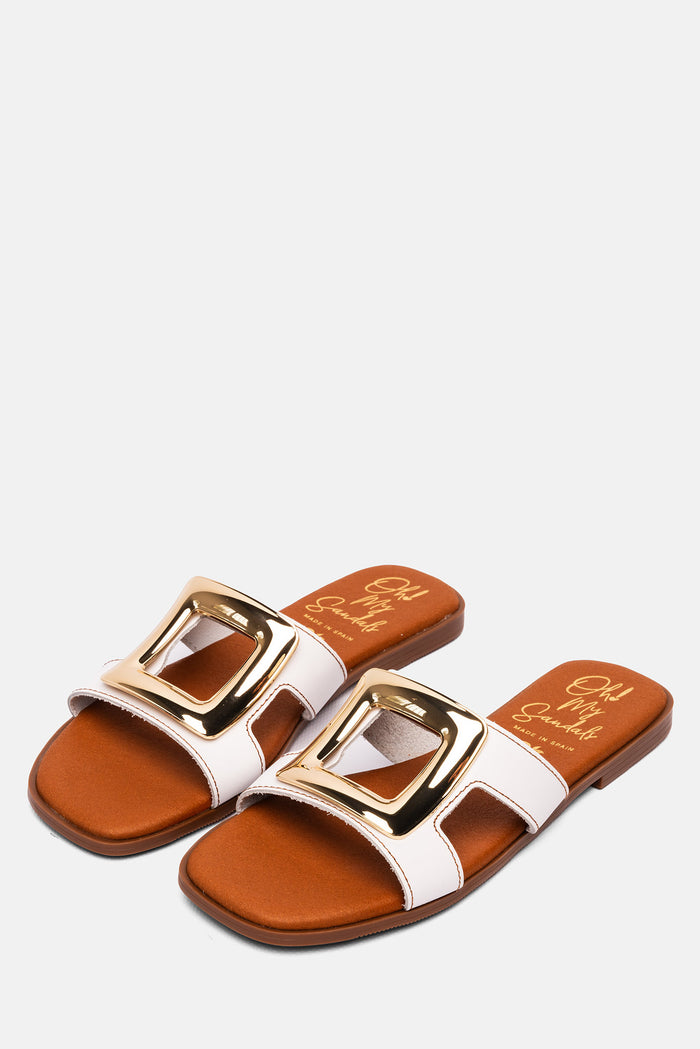 oh my sandals Sandalia Mujer Piel Caterina Blanco Ventas relámpago