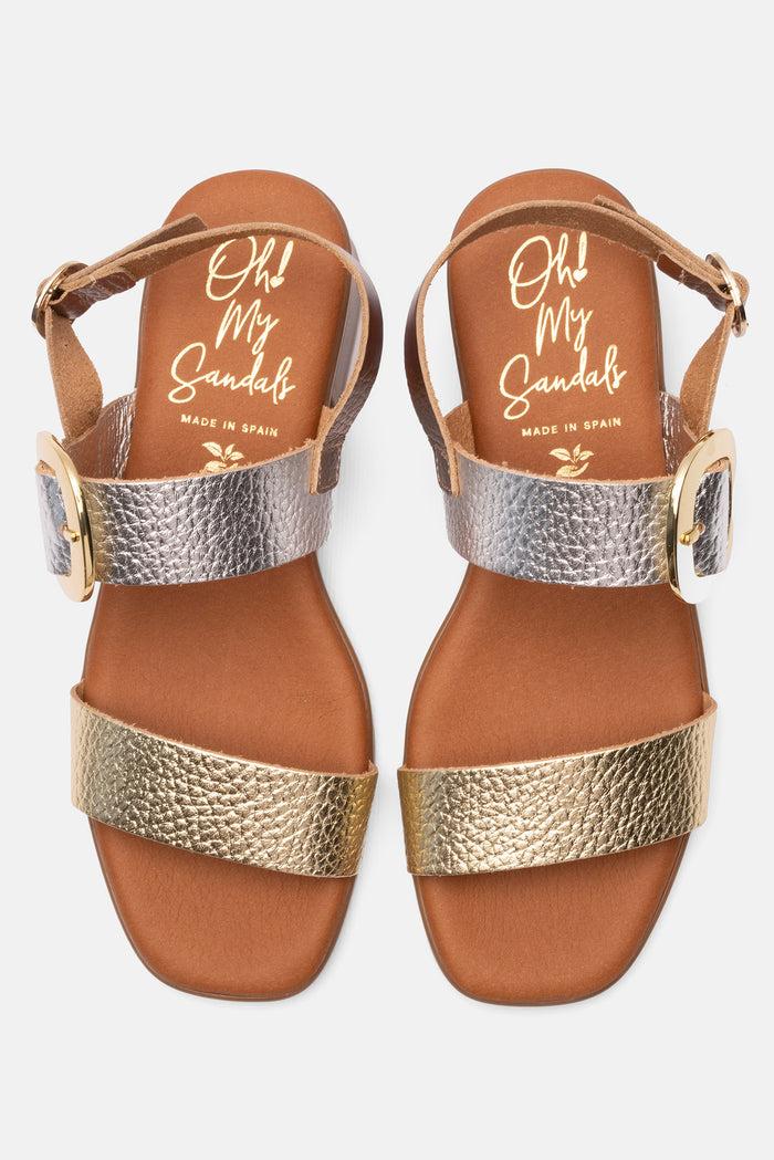 oh my sandals Sandalia Mujer Piel Malena Plata Descuento
