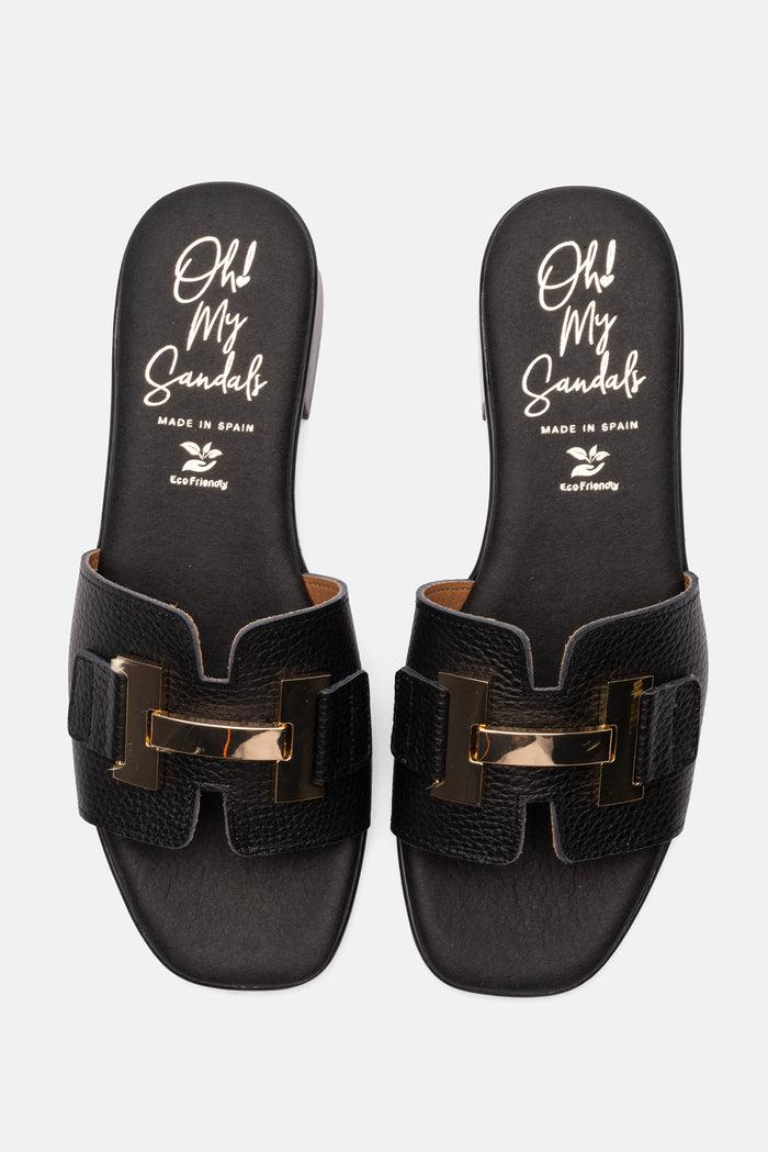 oh my sandals Sandalia Mujer Piel Kamala Negro Mejor oferta