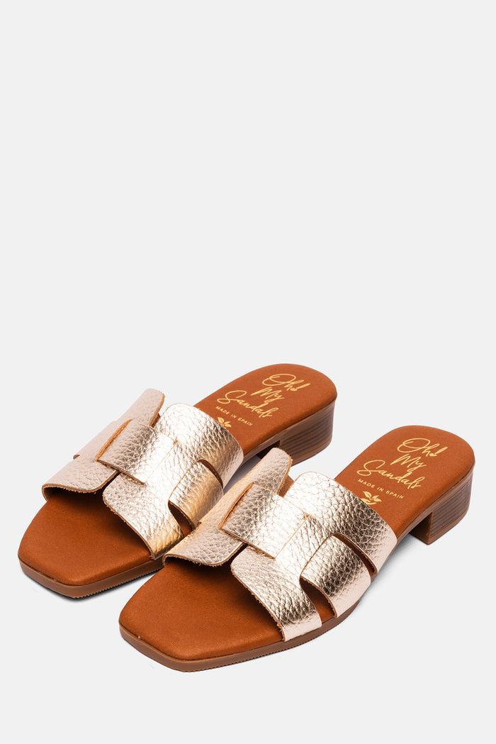 oh my sandals Sandalia Mujer Piel Ingrid Champán Envío gratis