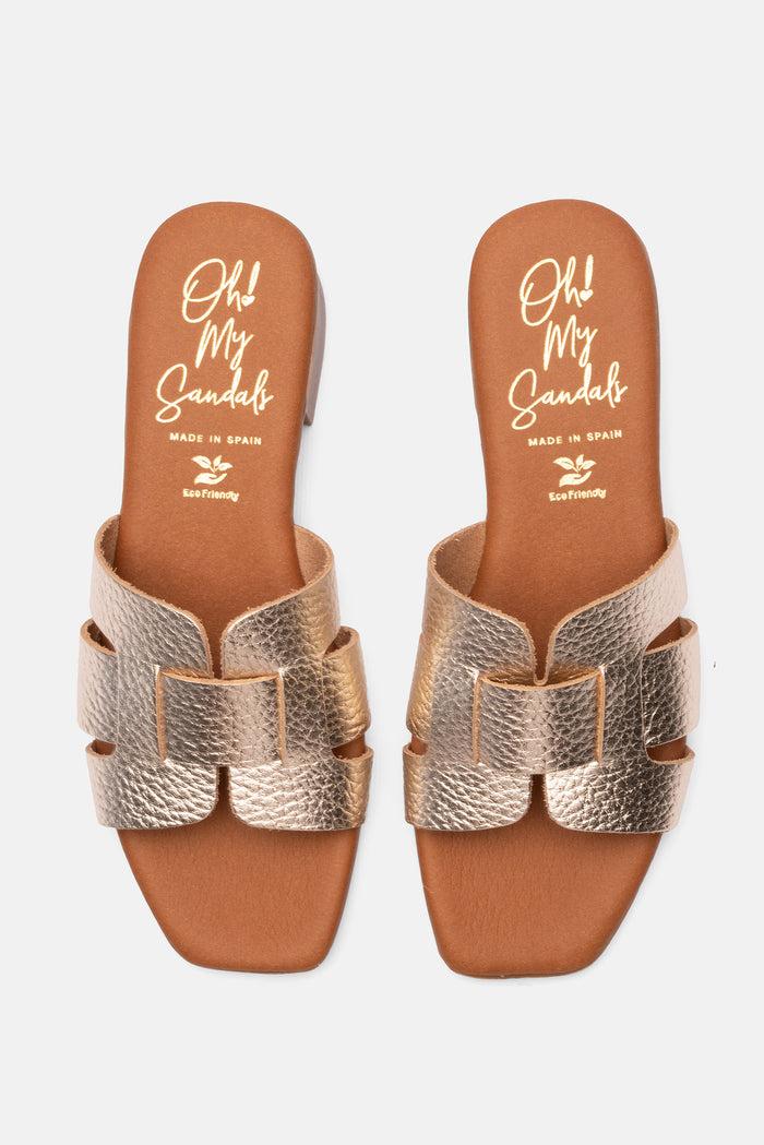 oh my sandals Sandalia Mujer Piel Ingrid Champán Envío gratis