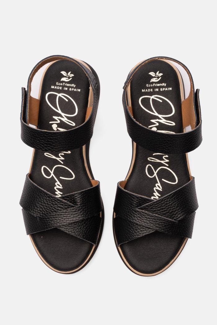 oh my sandals Sandalia Mujer Piel Tania Negro ÚLTIMAS EDICIONES