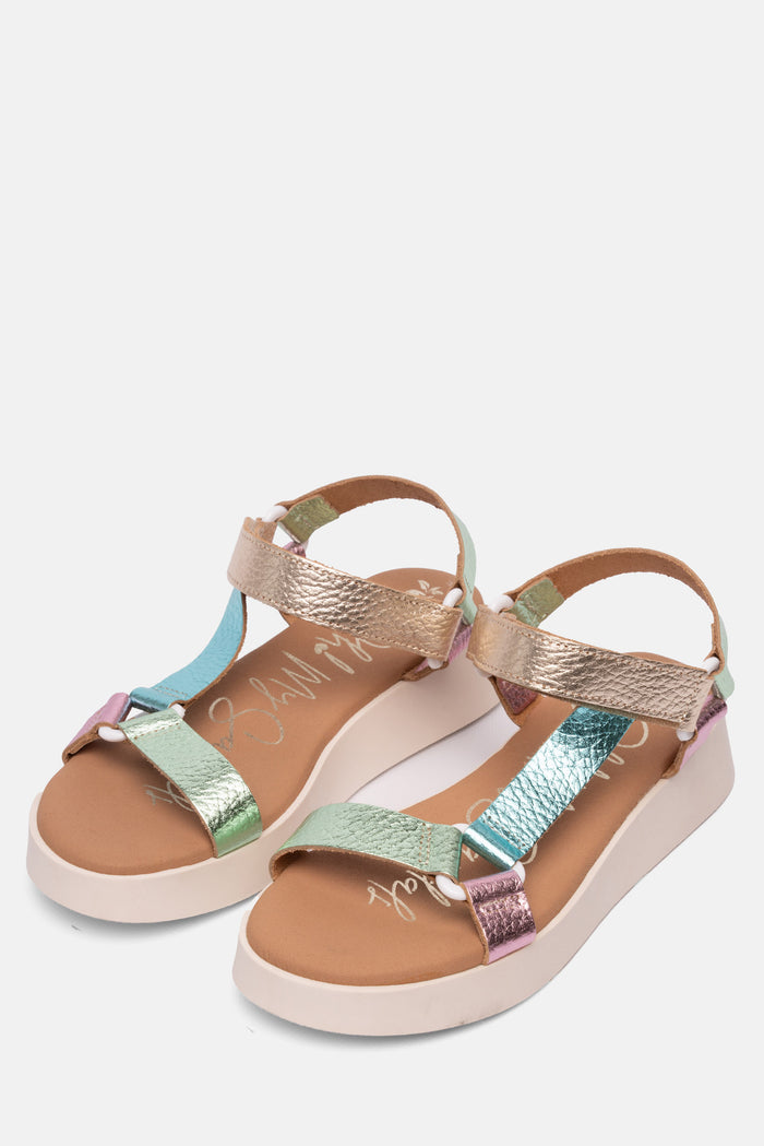 oh my sandals Sandalia Mujer Piel Salma Champán Promoción por tiempo limitado