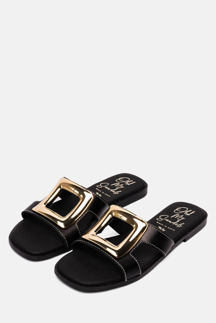 oh my sandals Sandalia Mujer Piel Caterina Negro Promoción trimestral