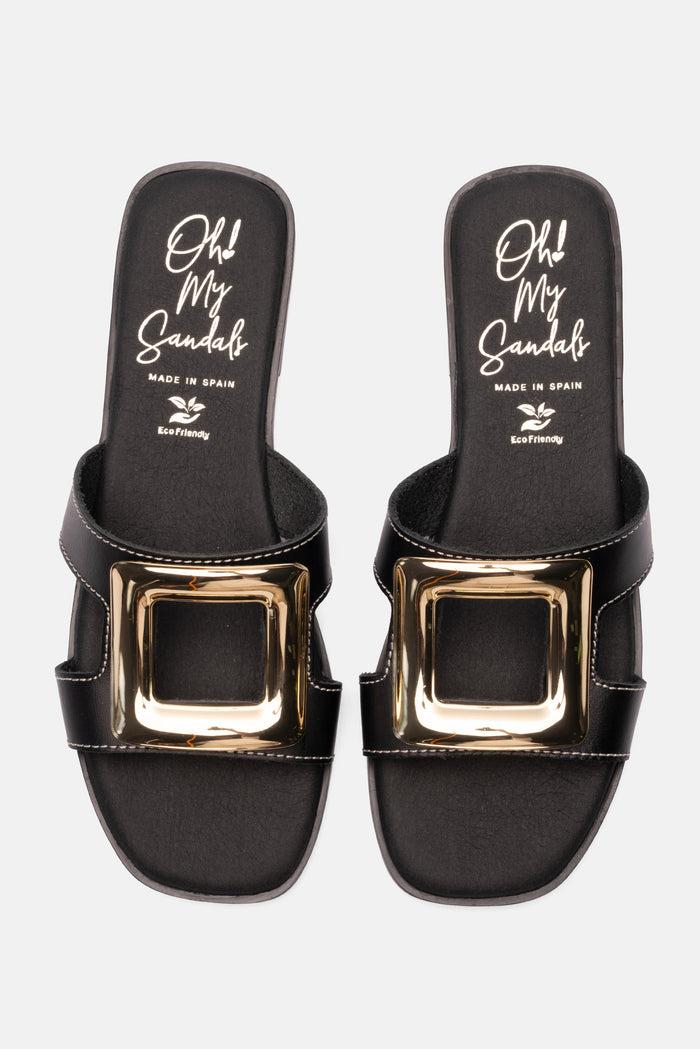 oh my sandals Sandalia Mujer Piel Caterina Negro Promoción trimestral