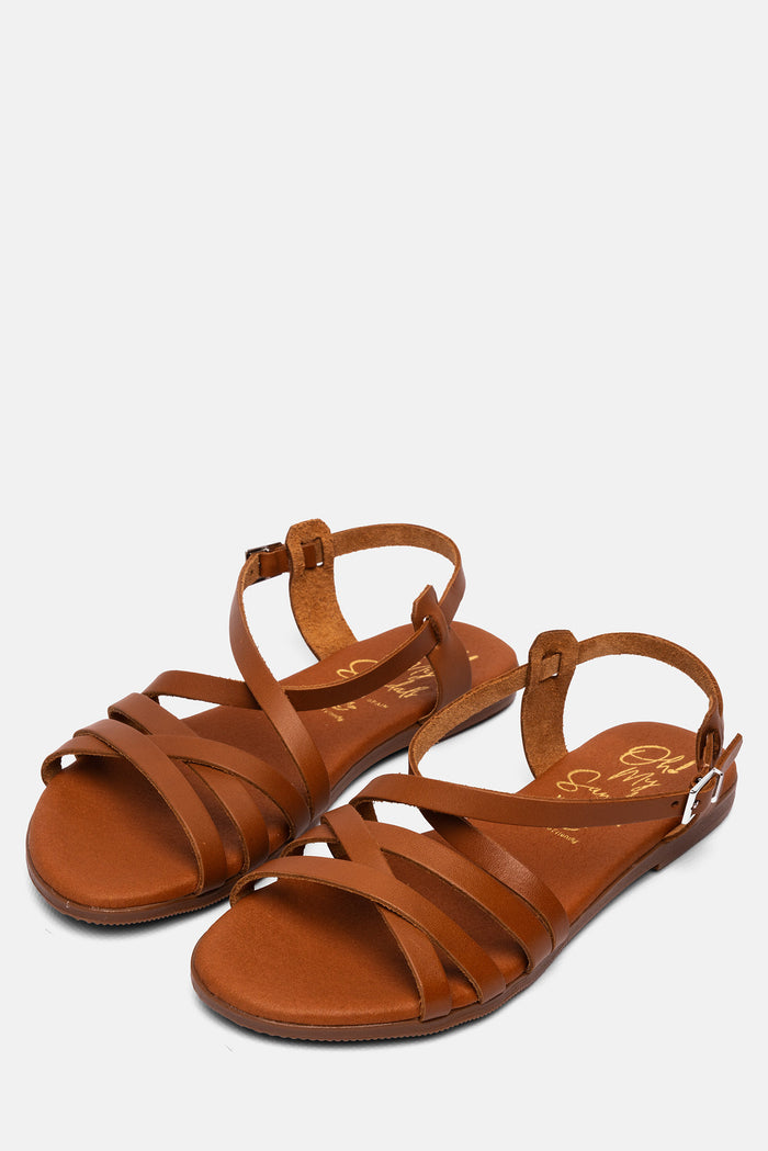 oh my sandals Sandalia Mujer Piel Brenda Roble Superdescuento