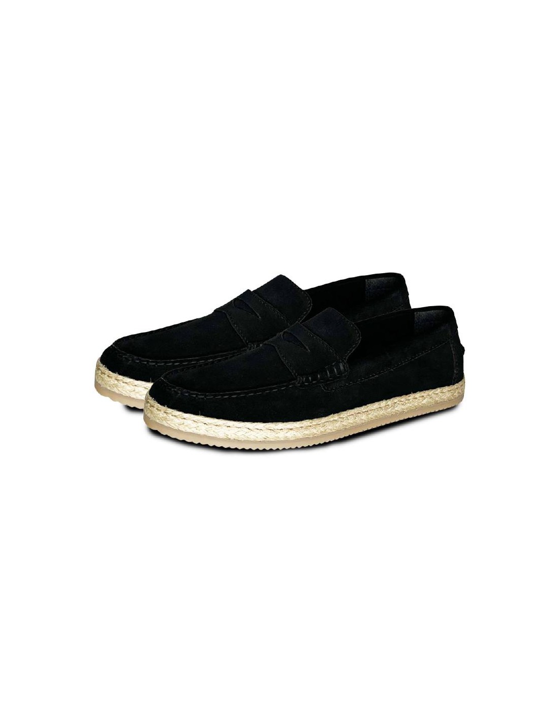 ortiz & reed Alpargatas de ante con antifaz color negro SALIL-BLACK Oferta especial de fábrica