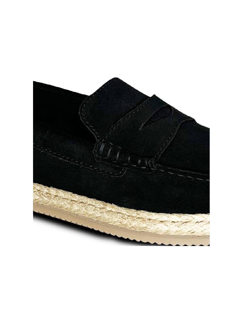 ortiz & reed Alpargatas de ante con antifaz color negro SALIL-BLACK Oferta especial de fábrica