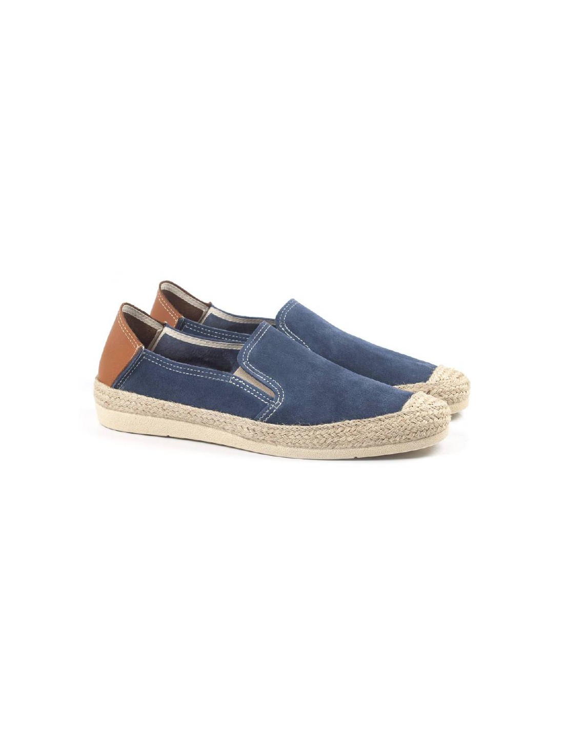 ortiz & reed Alpargatas de piel afelpado color azul SEVI-JEANS