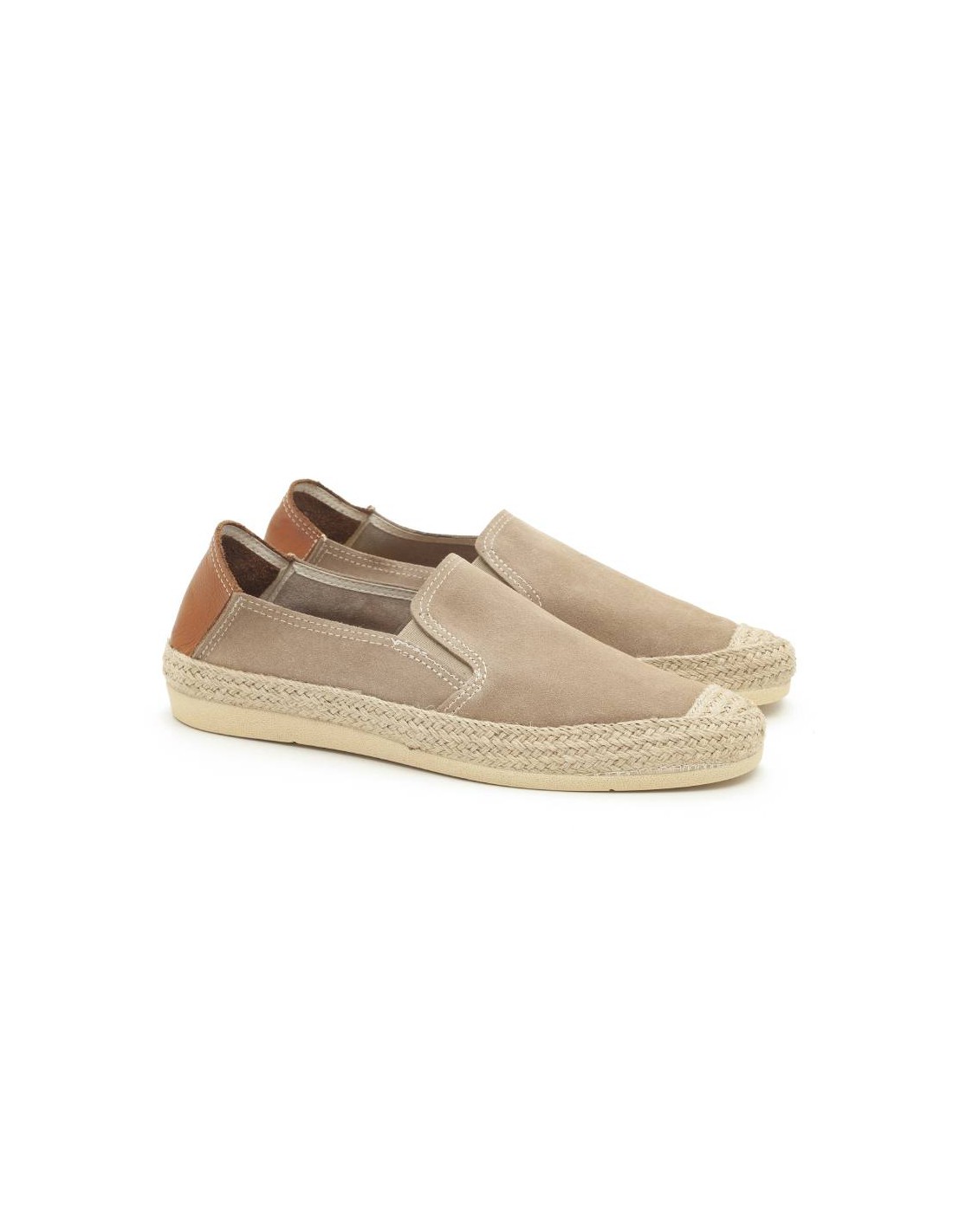 ortiz & reed Alpargatas de piel afelpado color beige SEVI-CORDA