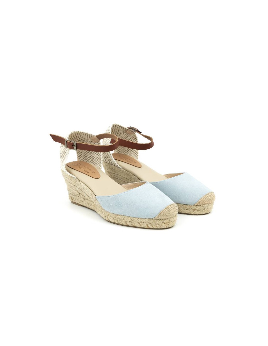 ortiz & reed Alpargatas de mujer de ante liso color azul W-AITANA-SKY