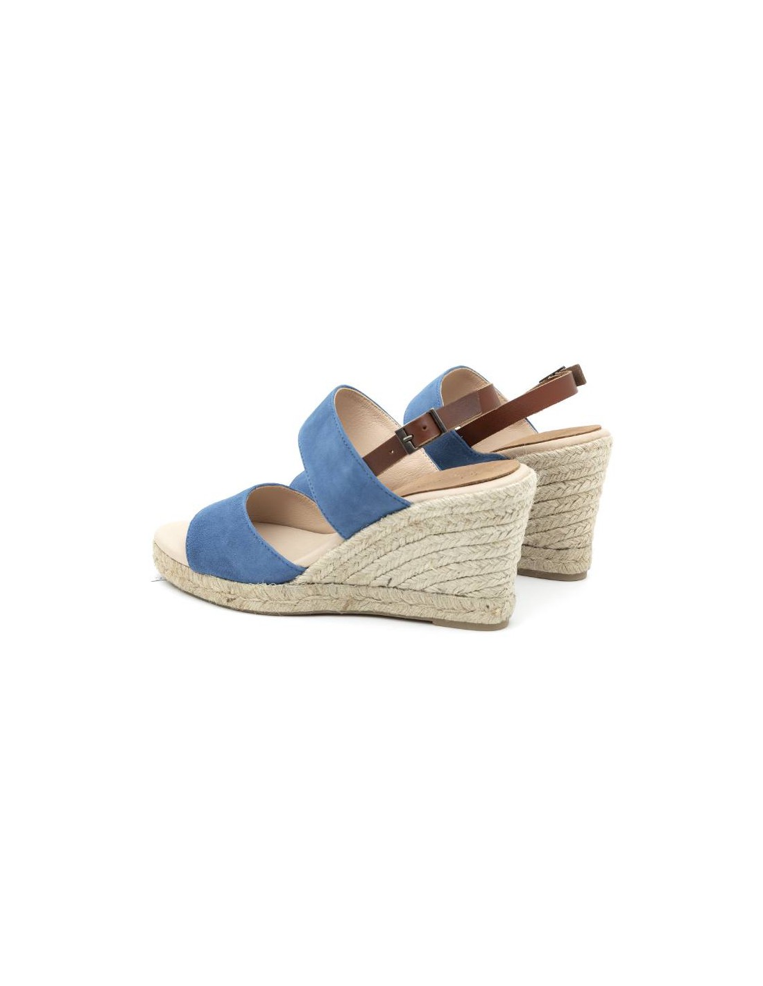 ortiz & reed Alpargatas de mujer de ante y piel liso color azul W-AHINOA-BLUE Rebajas de fin de temporada