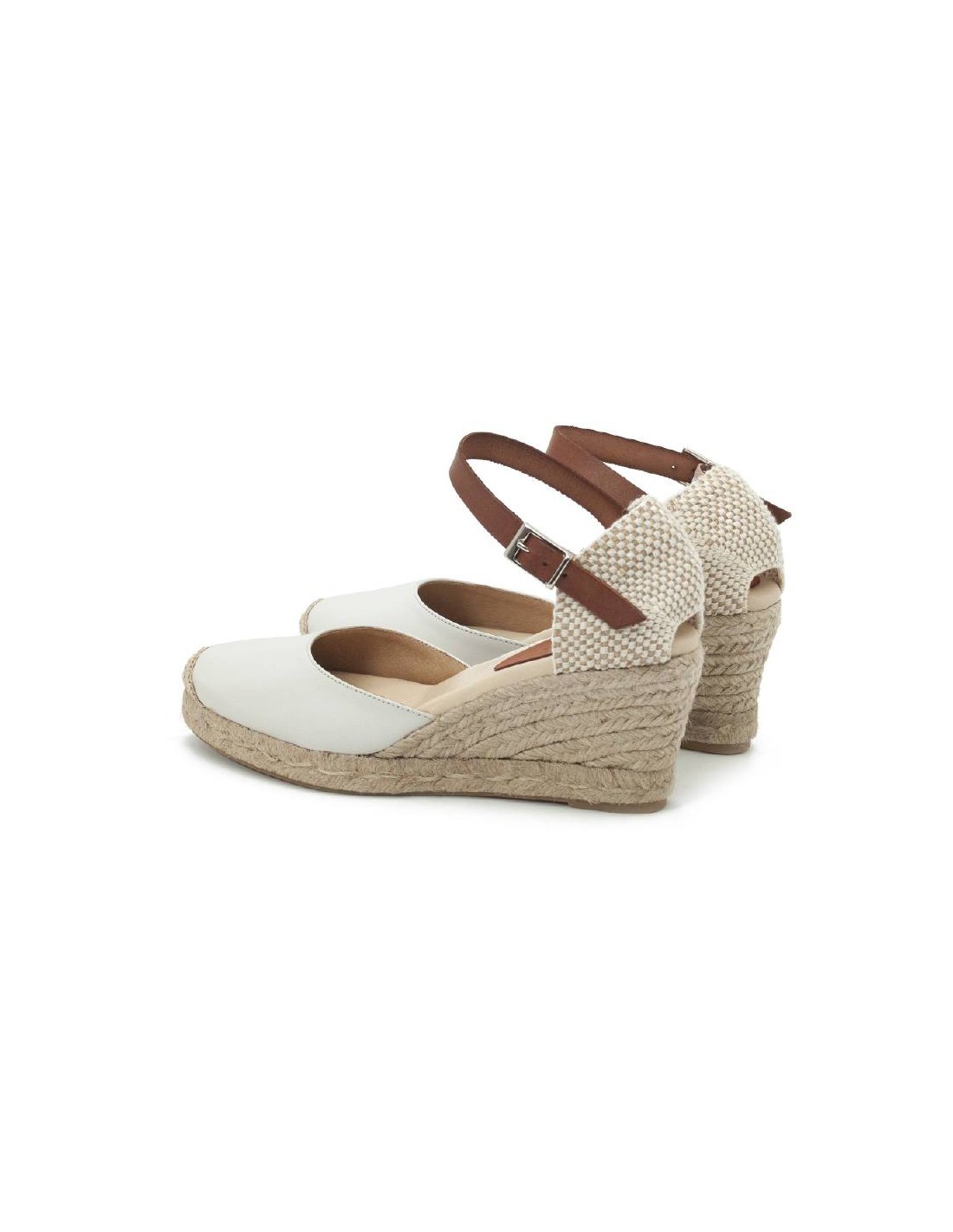 ortiz & reed Alpargatas de mujer de ante y piel liso color blanco W-NATANA-BLANCO Precio ultrabajo