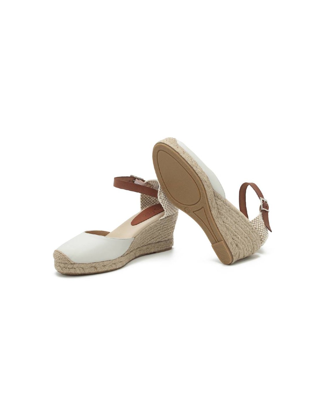 ortiz & reed Alpargatas de mujer de ante y piel liso color blanco W-NATANA-BLANCO Precio ultrabajo