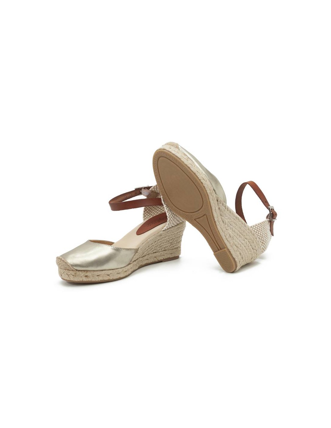 ortiz & reed Alpargatas de mujer de ante y piel liso color blanco W-NATANA-CHAMPAGNE Devoluciones gratuitas