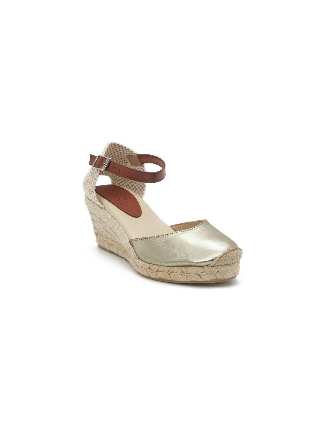 ortiz & reed Alpargatas de mujer de ante y piel liso color blanco W-NATANA-CHAMPAGNE Devoluciones gratuitas