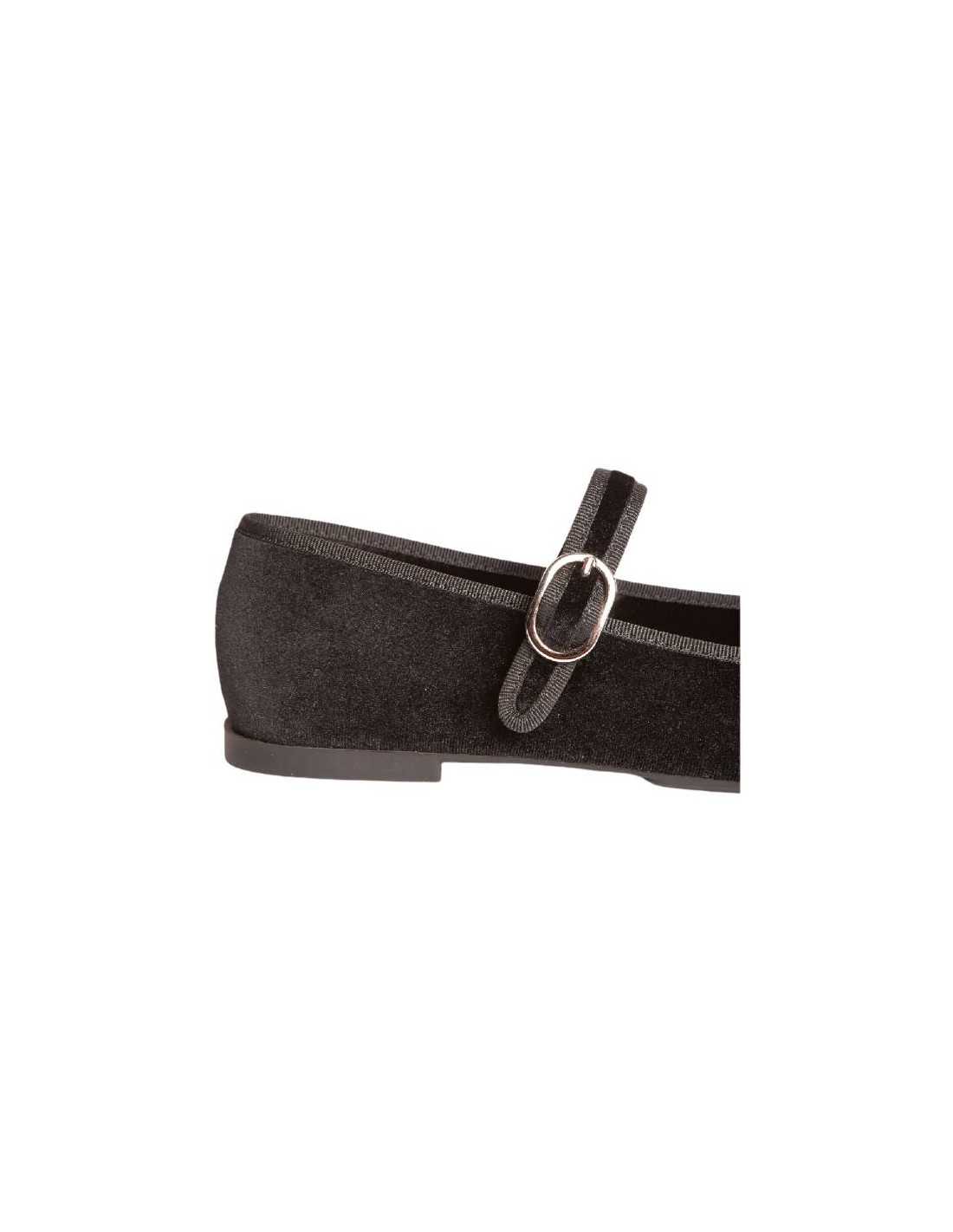 ortiz & reed Bailarina de terciopelo con borde ribeteado color negro W-CATIMOR-BLACK Ofertas