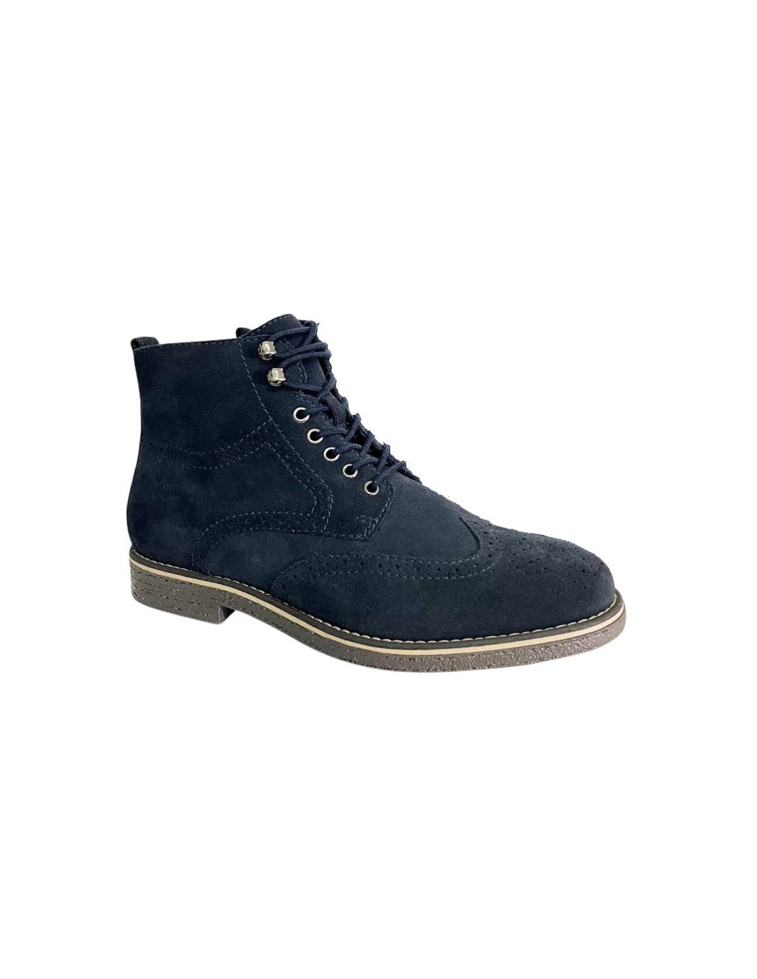 ortiz & reed Botín de ante semi-brogado color azul SEGOBA-NAVY Rebajas top