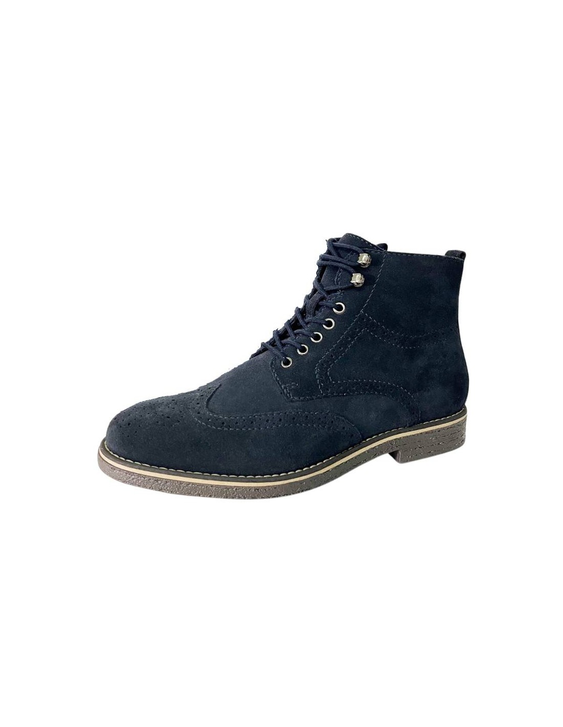 ortiz & reed Botín de ante semi-brogado color azul SEGOBA-NAVY Rebajas top