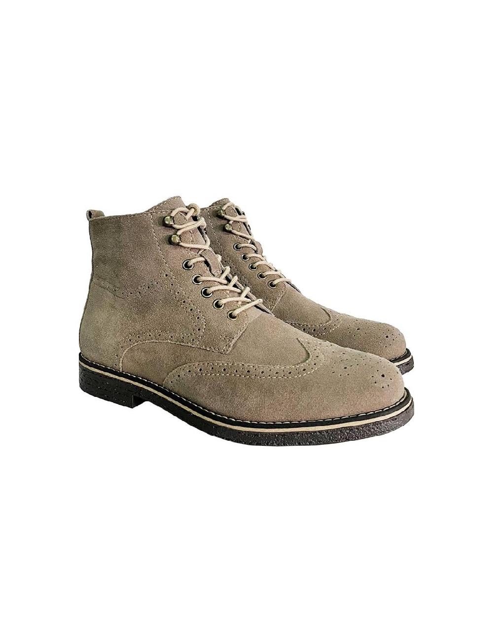 ortiz & reed Botín de ante semi-brogado color beige SEGOBA-BEIGE