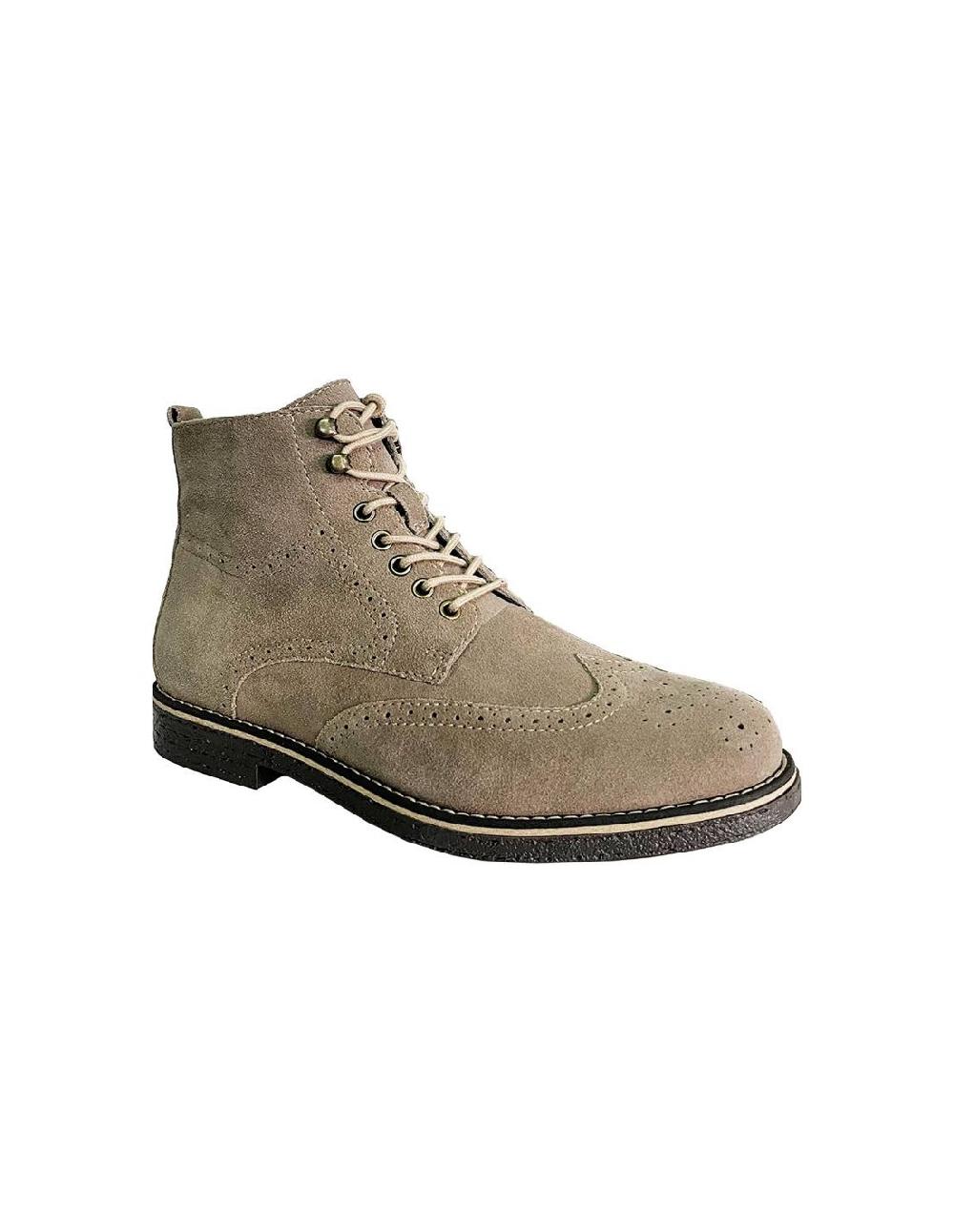 ortiz & reed Botín de ante semi-brogado color beige SEGOBA-BEIGE Envío gratis