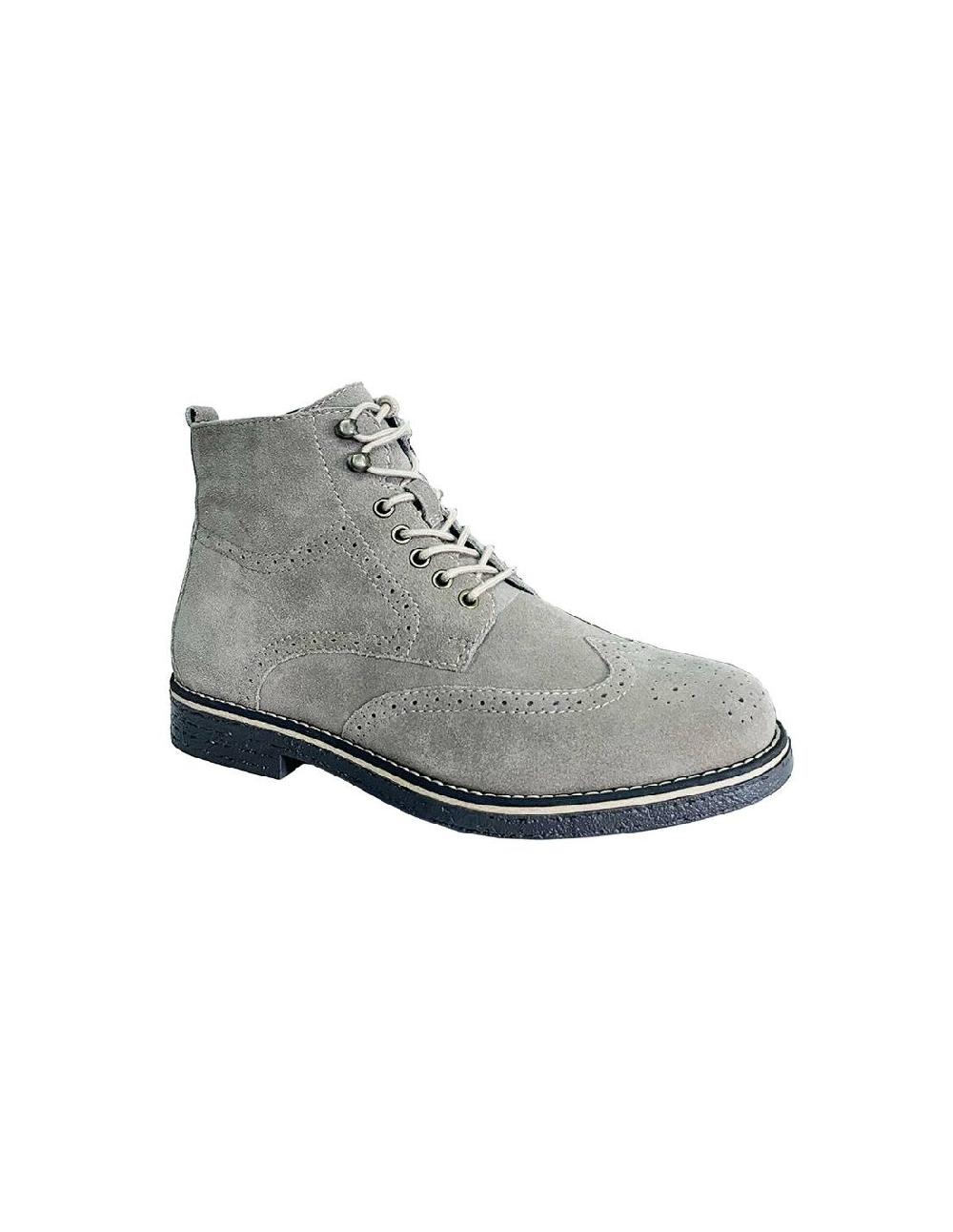 ortiz & reed Botín de ante semi-brogado color gris SEGOBA-GRIS Oferta especial