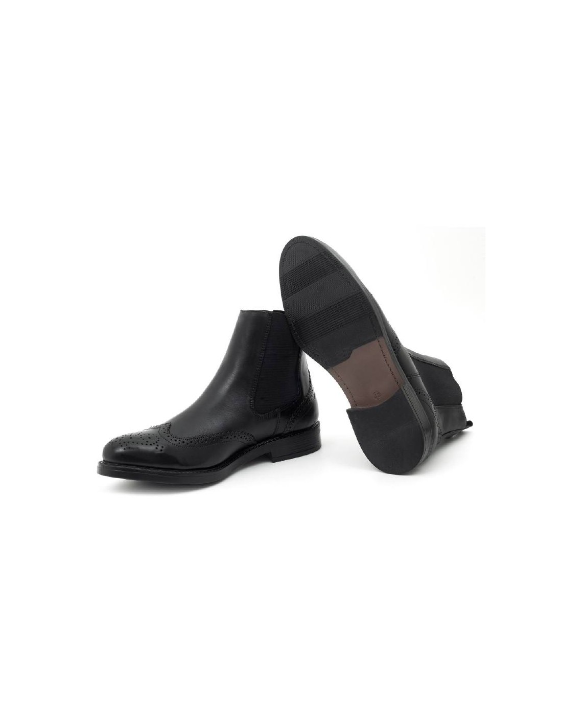 ortiz & reed Botín de piel acabado a mano color negro PATRIFIO-NEGRO Precios de Black Friday