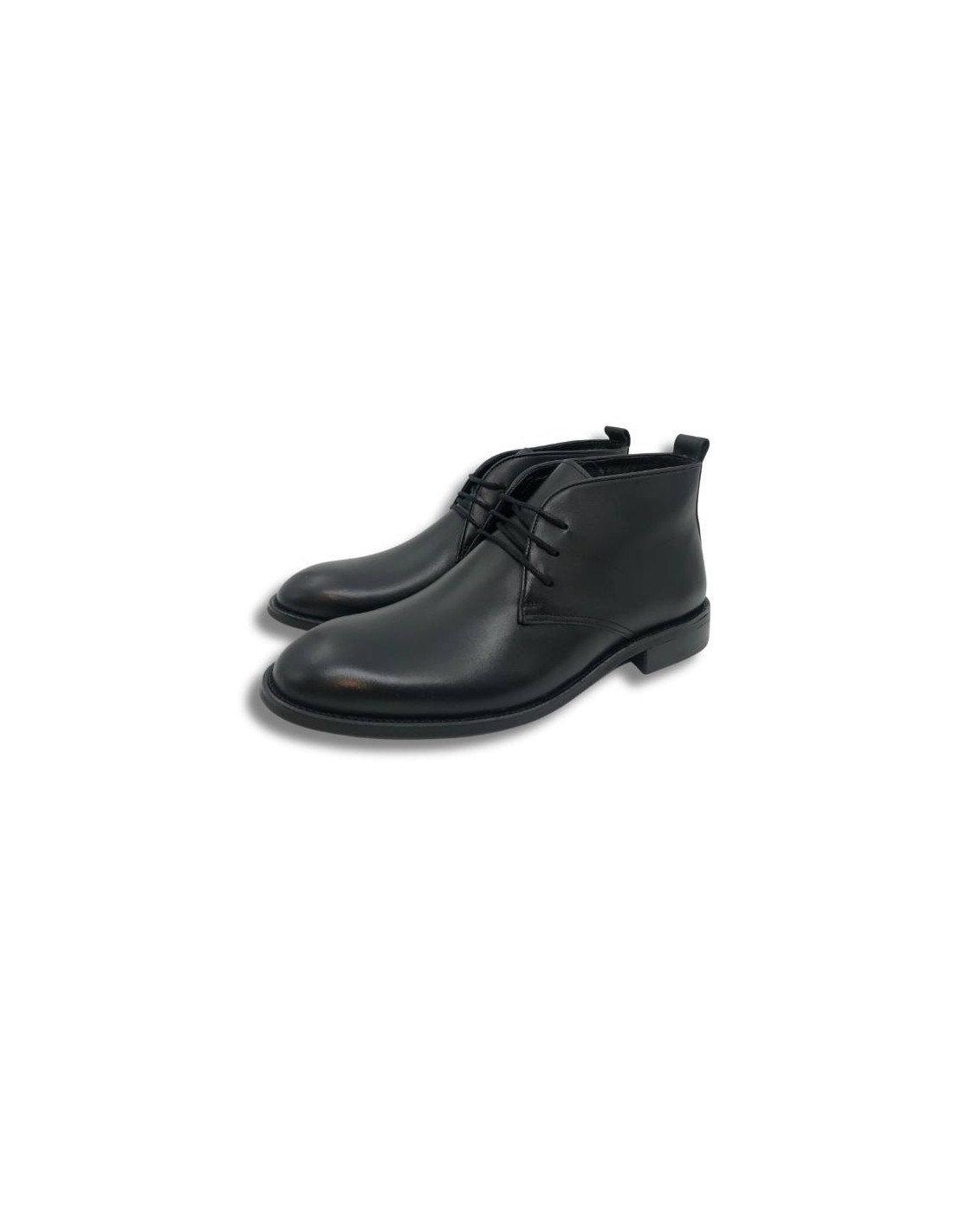ortiz & reed Botín de piel con cordón color negro Ofertas especiales