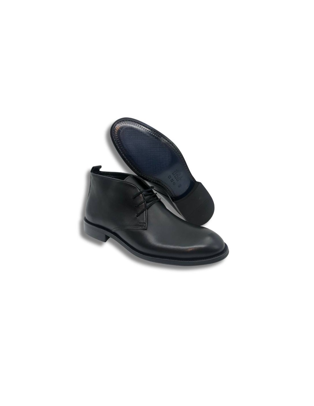 ortiz & reed Botín de piel con cordón color negro Ofertas especiales
