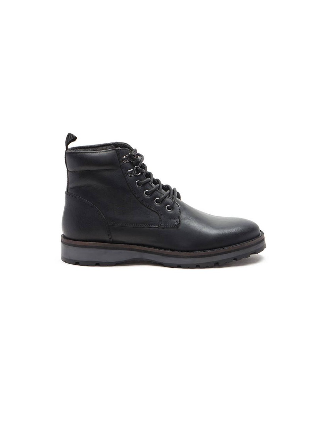 ortiz & reed Botín de piel con cremallera color cuero TOLOR-BLACK Rebajas de fin de temporada