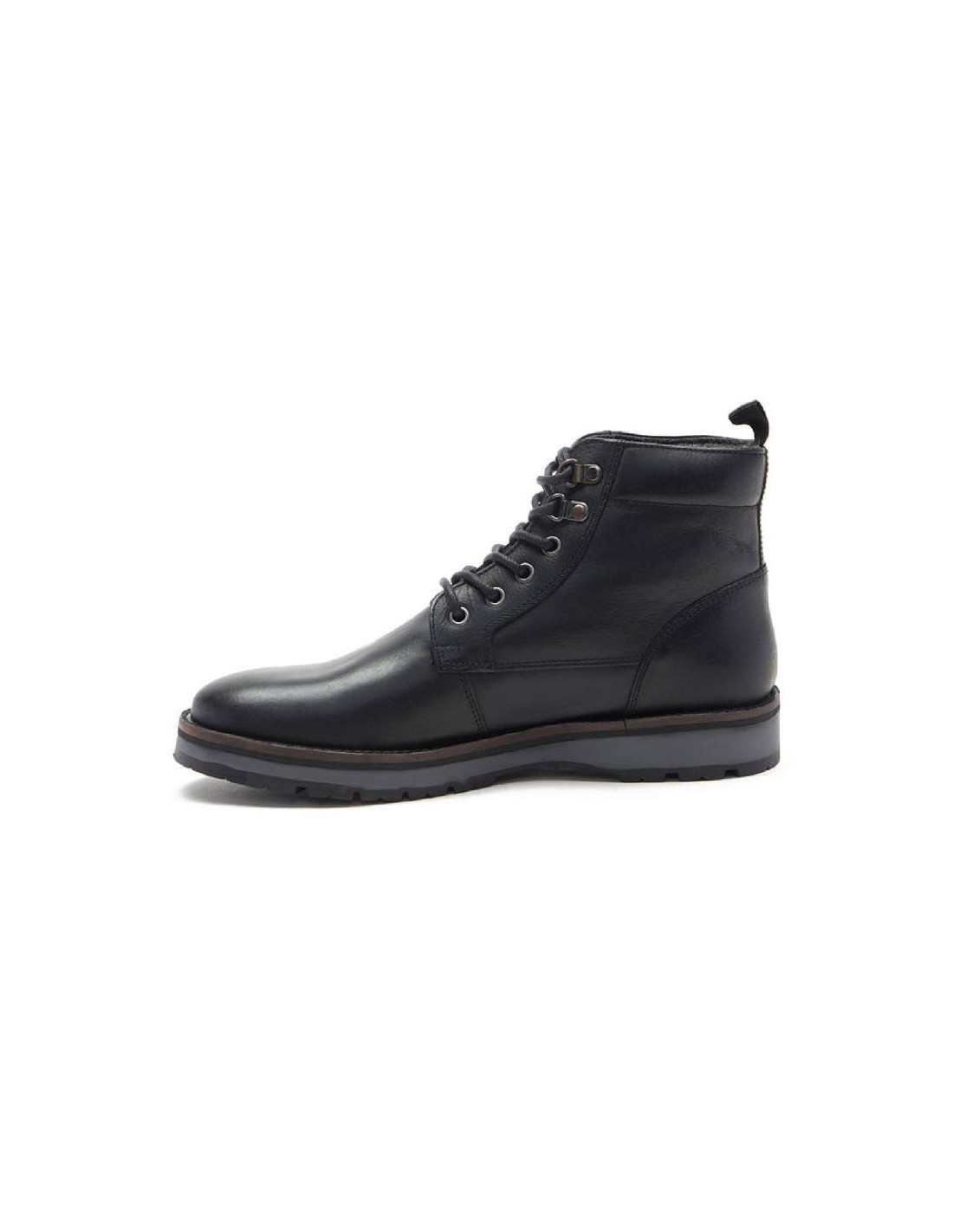 ortiz & reed Botín de piel con cremallera color cuero TOLOR-BLACK Rebajas de fin de temporada