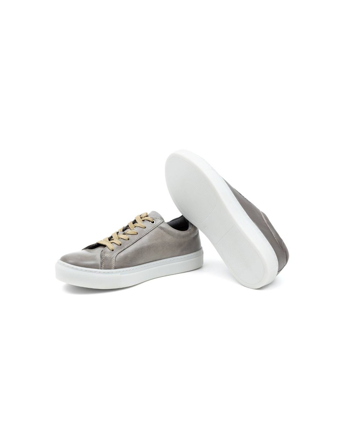 ortiz & reed Sneakers de piel liso color gris DWILL-GREY Precio ultrabajo