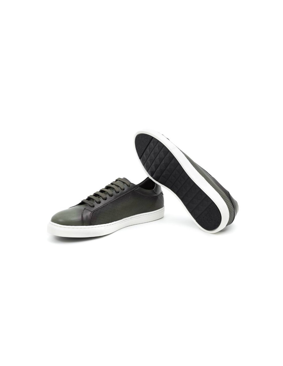 ortiz & reed Sneakers de piel picado color verde CATANOR-VERDE Outlet online